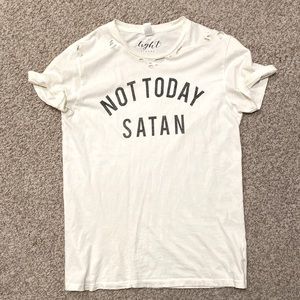 Not Today Satan distressed The Light Blonde T-shirt S Like New